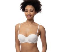 DORINA Michelle Women's Underwired Bandeau Bra Lightly Padded Molded Cups Adjustable Straps Multi-Position with Transparent Straps for Versatile Wear, White, 34DD