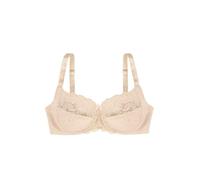 Dorina Women's Philippa Underwired Bra - Jacquard Micro Fabric with Lace Detailing, U-Back Wings, Shiny Picot Elastic, and Satin Bow, Nude