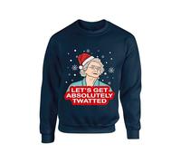 Doris Christmas Jumper Step Into Christmas Sweater Gavin and Stacey Inspired Santa Secret ugly Jumper Unisex kids Adults Sweatshirt(L, Navy)