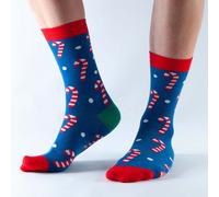 Doris & Dude Christmas Blue Candy Bamboo Socks - UK3-7