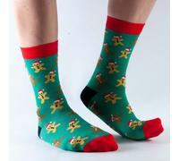 Doris & Dude Christmas Green Gingerbread Bamboo Socks - UK3-7