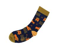 Doris & Dude Navy Highland Cow Bamboo Socks - UK 7-11