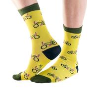 Doris & Dude Women Bamboo Crew Socks Bike 1 Pair Med 3-7 Colourful Lime Soft Durable Sustainable Gift