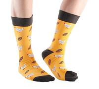 Doris & Dude Women Bamboo Crew Socks Chicken 1 Pair Med 3-7 Colourful Soft Durable Sustainable Gift (Gold)