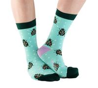 Doris & Dude Women Bamboo Crew Socks Ladybird 1 Pair Med 3-7 Colourful Mint Soft Durable Sustainable Gift