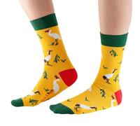Doris & Dude Women Bamboo Crew Socks Stork 1 Pair Med 3-7 Colourful Gold Soft Durable Sustainable Gift