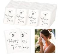 DORIS HOME 48pcs Happy Tears Tissues for Wedding, 3 Ply Wedding Tissues for Guests, Individual Facial Tissues For Your Happy Tears