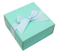 Doris Home 50 pcs Birthday Wedding Party Favor Boxes, Tiffany Blue 4 * 4 * 2 inch Wedding Gift Bags Chocolate Candy and Gift Boxes Bridal Shower Party Paper Gift Boxes with Ribbons