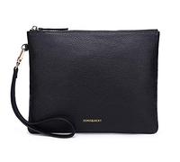 Doris&Jacky Goatskin Leather Wristlet Clutch Purse For Women Large Soft Designer Wallet With Strap