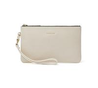 Doris&Jacky Goatskin Leather Wristlet Clutch Wallet Cute Small Pouch Bag With Strap, 2-cowhide-off White, Detachable