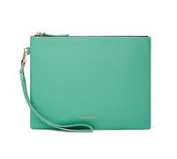 DORIS&JACKY Lambskin Leather Wristlet Clutch Purse For Women Large Soft Designer Wallet With Strap…, Goat-green, Goatskin-green