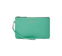 Doris&Jacky Leather Wristlet Clutch Wallet Cute Pouch Bag With Strap, Green, Middle, M