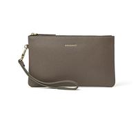 Doris&Jacky Leather Wristlet Clutch Wallet Cute Small Pouch Bag With Strap, 3-cowhide-grey