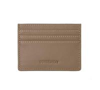 DORIS&JACKY Minimalist Leather Card Holder Wallet, Slim Lambskin Credit Card Case Card Protector, 6 Card Slots Thin Business Wallet for Men and Women, DS901-Khaki, S, Thin Card Holder