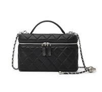 DORIS&JACKY Quilted Top Handle Box Purse for women Small Lambskin Crossbody | Soft Designer Cellphone Shoulder Bag with Removable Chain Strap, Mini Clutch for Daily Party Evening Formal Occasions