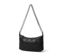 DORIS&JACKY Small Quilted Leather Shoulder Bag for Women Soft Crescent Hobo | Soft Lambskin Underarm Tote Purse with Cross-body Chain Strap, Daily Casual Handbags for Work Travel Date Party