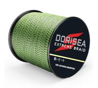 Dorisea Extreme Braid 100% Pe 300m/328Yards Braided Fishing Line 6-550Lb Test Fishing Wire Fishing String-Abrasion Resistant Incredible Superline Zero Stretch(Fluorescent Green&Black, 90lb/0.50mm)
