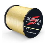 Dorisea Extreme Braid 100% Pe Braided Fishing Line 6-300Lb Test Fishing Wire 100m/109Yards Fishing String-Abrasion Resistant Incredible Superline Zero Stretch Small Diameter (Yellow, 10lb/0.14mm)