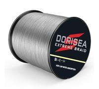 Dorisea Extreme Braid 100% Pe Braided Fishing Line Fishing Wire 300m/328Yards Fishing String-Abrasion Resistant Incredible Superline Zero Stretch Small Diameter (Gray, 500lb/2.0mm(16Strands))