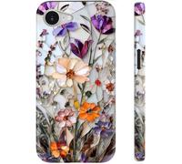 DorisMax for iPhone 16e Case Cute, Preppy Trendy Floral Design,Slim Silicone Protective Hard Cover, MagSafe Compatible Aesthetic Cool Western Y2K Phone Cases for Women Girls,Marbled Floral Veins