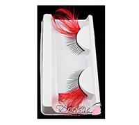 Dorisue Red Feather Eyelashes Halloween eyelashes Mad hatter accessories Sexy Feather Lashes RED Winged Costume Color Extra Extension false Eye Makeup Party Show Dramatic