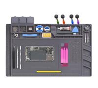 Dorisuno Silicone Soldering Mat, Heat Resistant 932°F Electronics Repair Mat with Magnetic Screw Area, Silicone Repair Mat for Soldering Iron, Watch, Phone, Laptop, Computer Repair, 17.7"x11.8"