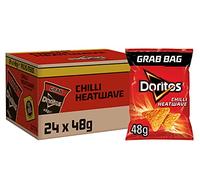 Doritos Chilli Heatwave Vegetarian Tortilla Chips, Perfect for Snacking 48g (Case of 24)