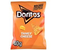 Doritos Tortilla Chips, Crunchy Corn Snacks, Vegetarian, No Artifical Colours (32 Bags x 40g, Tangy Cheese)
