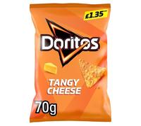 Doritos Tortilla Crisps, Crunchy Corn Snacks, No Artifical Colours (18 Bags x 70g, Tangy Cheese)