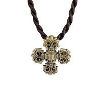 Dorje, Vajra, Double Dorje, Vishvavajra - Symbol of Vajrayana- Pendant Necklace - brass and gold finish - different sizes, S, Brass, No Gemstone