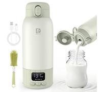 Dorkimn Portable Baby Bottle Warmer for Travel, Quick Heating and Long Battery Life, Two Heating Modes for Breast Milk and Water, Large 500 ml Capacity for the Whole Day