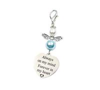 Dorla Cool Something Blue Wedding Day Gift For Bride Angel Guardian Handmade Memorial Pendant Travel Pouch Accessory Bridal Shower Idea Remembrance Gift for Groom Boutonniere Charm