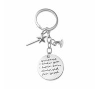 Dorla Cool Wicked Inspired BFF Keychain Elphaba Glinda Best Friend Key Chains Wicked Key Rings Christmas Long Distance Friendship Bestie Gift (silver)
