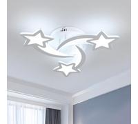 Dorlink 3 Star LED Ceiling Light, Kids Bedroom Ceiling Light 40W 3600LM, Children's Lighting Fixture, 6500K Cool White Semi Flush Ceiling Lamp, Acrylic Art Deco Chandelier for Kids Room, Living Room