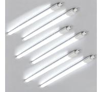 Dorlink 6-Pack 4ft LED Batten Light, 5500LM 6500K Linkable Tube Light | 36W Bright Daylight,IP65 Waterproof. Ideal for Garage,Workshop,Warehouse,Office,Shed,Kitchen,Basement,School