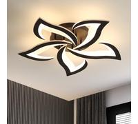 Dorlink LED Ceiling Light, 60W 5400LM Modern Design Ceiling Lighting, 5 Lights Living Room Ceiling Light Acrylic Black Flower Fittings Ceilings for Bedroom, Kitchen, Dining Room 3000K Warm White