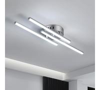 Dorlink Modern Led Ceiling Light,3 Built-in Straight Led Boards Design Ceiling Lamps,18W 6500k Cool White Light Chandelier,52cm Silver Ceiling Lighting for Living Room Bedroom Kitchen Hallway Office