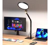 Dorlink Swing Arm LED Desk Lamp,1337LM, 5 Color Modes & 5 Brightness Levels,Dual USB-C Port,Memory,Timer & Night Light Functions, Eye-Care Computer Lamp for Home Office Study Video Streaming, Black