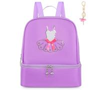 Dorlubel Cute Ballet Dance Backpack Tutu Dress Dance Bag with Key Chain Girls, Purple of Dress, S, Classic