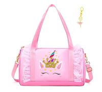 Dorlubel Cute Toddler Ballet Dance Bag for little Girl Tutu Dress Bag with Key Chain, Pink4 of Short Mesh, OneSize, Ballet Dance Bag