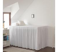 Dorm Bed Skirt, Dorm Bed Skirt Twin XL, 100% Microfiber Dorm Bed Skirts, Twin Extra Long Dorm Bedding, Split Corner, Twin XL 36" Drop (White)
