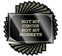 Dorm Door Decorations Decals Durable Case | Not My Circus Not My Monkeys Motivational Self Adhesive Sticker for Sand DIY(8X12CM)