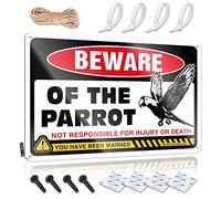 Dorm Door Sign Beware of Parrot Tin Sign Sarcastic Signs Bar Posters(20X30CM)