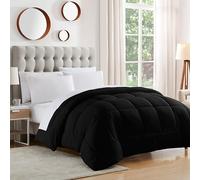 Dorm Room Essentials College Bedding Comforter 1 Piece Twin/Twin XL Size Solid Color Duvet Insert for College Students Boys and Girls, Twin/Twin XL, Black