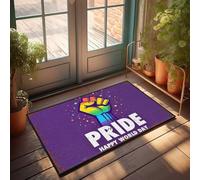 Dorm Sweet Dorm Door Mat Raising Fist In Pride: Happy World Day Celebration Doormat Teen Room Decor Welcome Mat For Classroom(40X60CM)