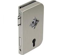 Dorma Glas Junior Office PZ Glass Door Lock with Change, Glass Thickness 8 mm, Right Glass Fitting - Aluminium Stainless Steel Effect
