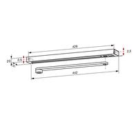 Dormakaba 64010011, White Slide Rail G-N, RAL 9016