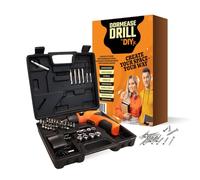DormEase Power Drill Set - Compact Cordless Drill for College Student Dorm Rooms - Lightweight, LED Light, Hardshell Case, Assorted Bits, Charger, Warranty