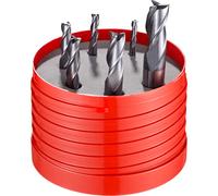 Dormer 6 Piece S933 Solid Carbide TiALN Mc-X Flatted Shank 3 Flute Slot Drill Set