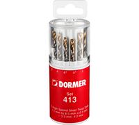 Dormer A094 No 413 13 Piece HSS TiN Coated 1.5mm-6.5mm By 0.5mm Drill Set